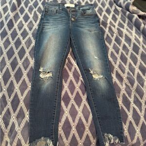 KanCan Dark Blue Distressed Skinny Jeans